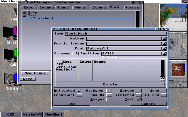 Figure 5: Edit Text Dock Objects