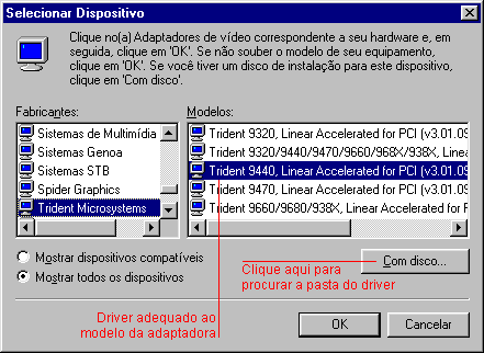 Alterar driver de vídeo