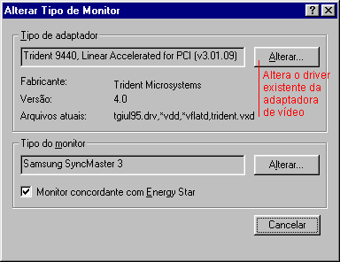 Selecionar driver adequado