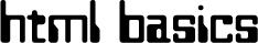 html basics