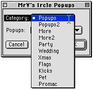 category popup menu