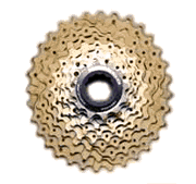 A cassette full of cogs