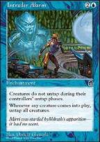 Creature do not untap during their controller's untap phases. Whenever any creature comes into play, untap all creatures.