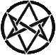 The Magical Hexagram   Designed by Aliester Crowley as a symbol of his Order of the Silver Star (Astrum Argentum), this gateless version of the hexagram provided the extra, unbroken protection that was needed in their particular practicings of ritual magic -- No evil or undesired spirits &/or energy can enter where there is no break in the pattern as it is drawn. (As previously stated about the Pentagram).    The six points in the star is taken from the association of the number 6 (The Heart Chakra) on the Tree of Life -- The Sun. The Sun is the embodiment of the Resurrected God and the fusion of spirit with matter in balance, resulting in positive energy radiating from the center outward.