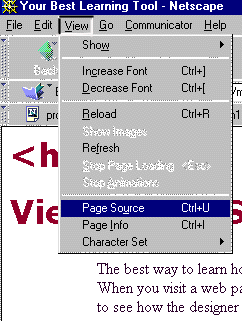 picture of tool bar to view source