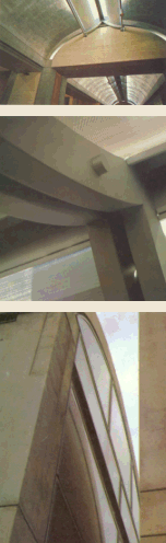 (Top-Bottom): View of the vaults; close-up of the filtering screen; space between vaults