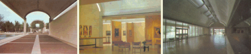 (L-R): Entrance portico; Gallery Space; Entrance Hall