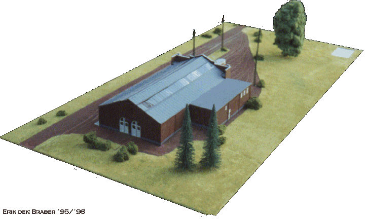 backside of the Arnhem museum-tramdepot in H0 scale (1:87)