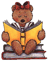 a bear reading a book