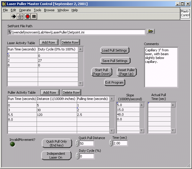 Laser Puller Control