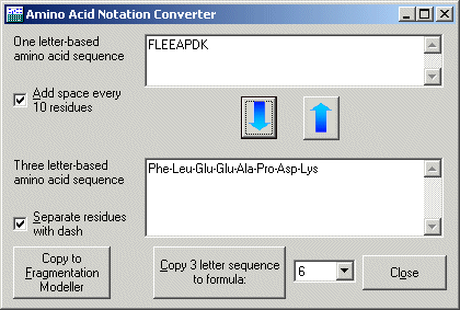 Amino Acid Notation Converter
