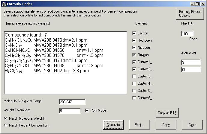 Formula Finder