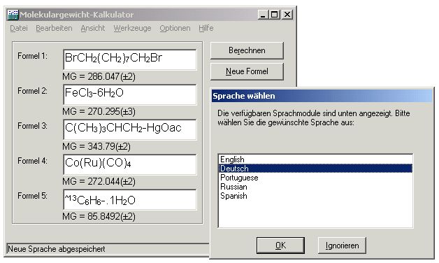 Program with German Text