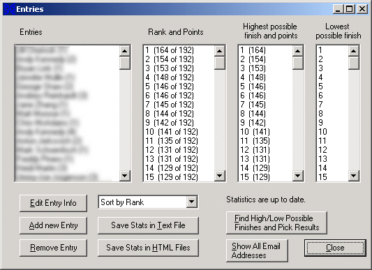 List Entries and Rank