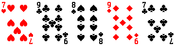 5 poker cards - heads