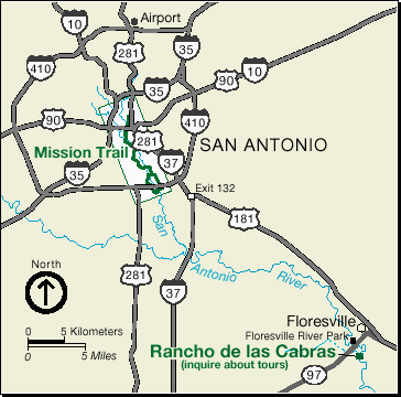 San Antonio Mission Region Map