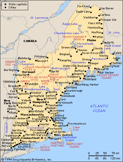 Map of New England