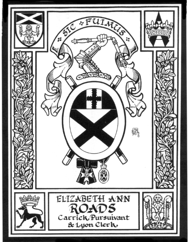 bookplate of Elizabeth Ann Roads MVO
