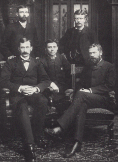 Clockwise Theodore Roosevelt, Walter Howe, George Spinney,
Isaac Hunt, and Billy O'Neil