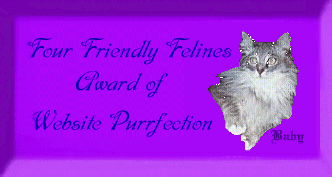 Four Friendly Felines Award of Website Perfection