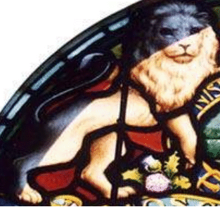 leeu-skildhouer in die wapen van Rondebosch