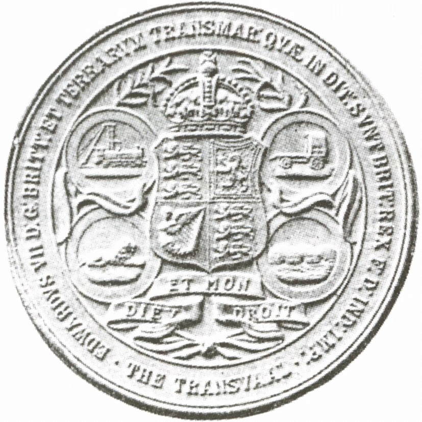 mine headgear (upper dexter medallion) in the seal of the Transvaal Colony