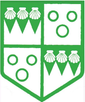 Van Riebeeck se drie ringe (in groen op silwer) soos gevoer in die tweede en derde kwartiere van die wapen van Victoria Girls High School