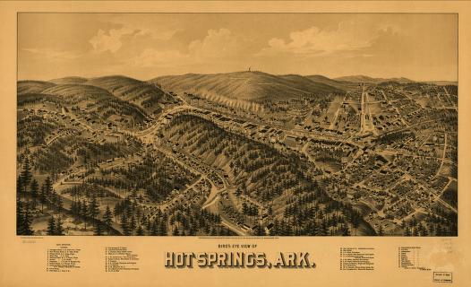 Hot Springs, Arkansas [ AK }, birds eye view. gov map