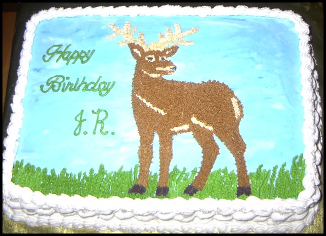 Large sheet cake with Deer.
