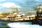Water starts to engulf the MV Xlendi. Click to enlarge...