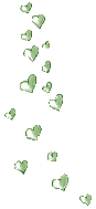 cascading green hearts