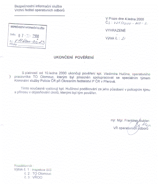 Frantiek Bublan, 4.1.2000