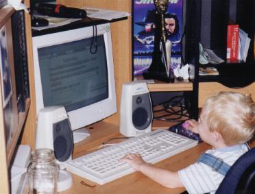 Joe at the computer