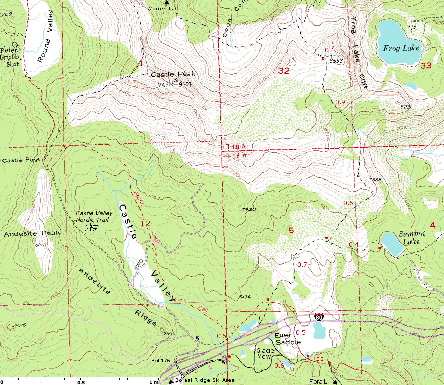 Castle Peak, Peter Grub Hut, Castle Valley, Summit Lake