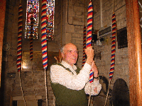 Roger takes his turn Bell ringing for the Sunday service