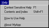 Help Menu