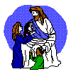 Jesus with 3 children