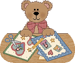 Bear doing scrapbooking