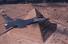 F16 over an Egyptian Pyramid