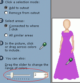 Selecting the cutout