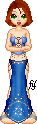 Jori in an arabic style dress.