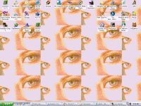 My desktop. Yes, those are my eyes. I think it's cool being able to stare into my own eyes.