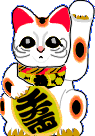 I didn't make this cat! But it brings me good luck ^_^V