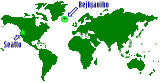 mondmapeto pri Seatlo kaj Rejkjaviko