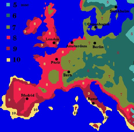 hardiness zones britian and ireland