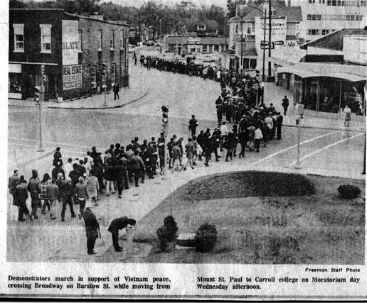 Zonyx Report:  Waukesha Freeman Anti-War March Photo, 1969