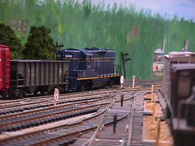 B&O GP9, number 6469, passing Kearny Yard.