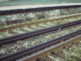 Wooden sleepers over Bridge 82a on Up line only.
