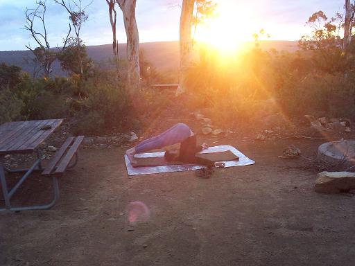 Rone doing Yoga at Waalegh