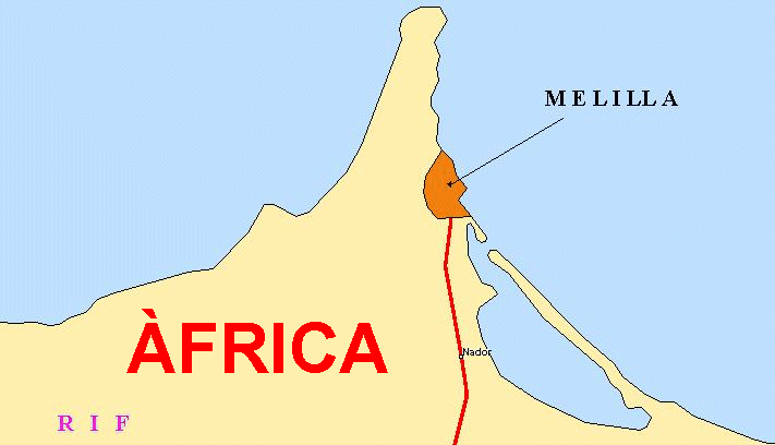 Mapa de Melilla
